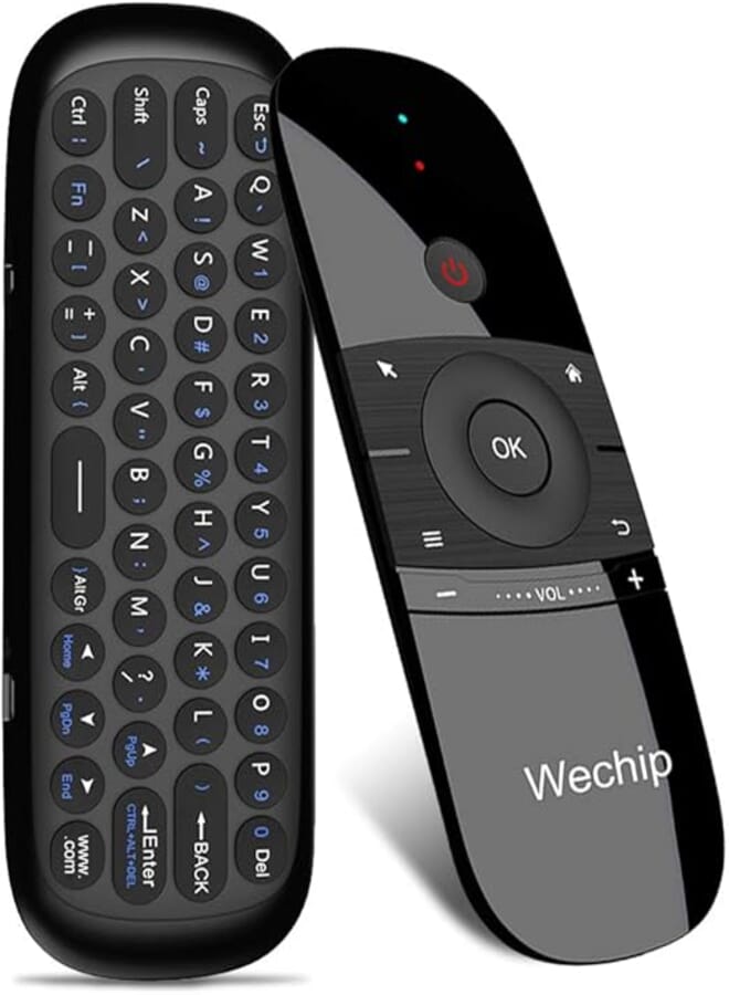 وي تشيب W1 ماوس هوائي لاسلكي 2.4G لوحة مفاتيح جهاز تحكم عن بعد تحكم بالأشعة تحت الحمراء تعلم عن بعد استشعار حركة 6 محاور مع جهاز استقبال USB للتلفاز الذكي صندوق أندرويد للكمبيوتر المحمول PC